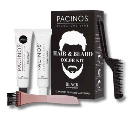 PACINOS Hair &amp; Beard Color Kit - Black 30 + 30 ml